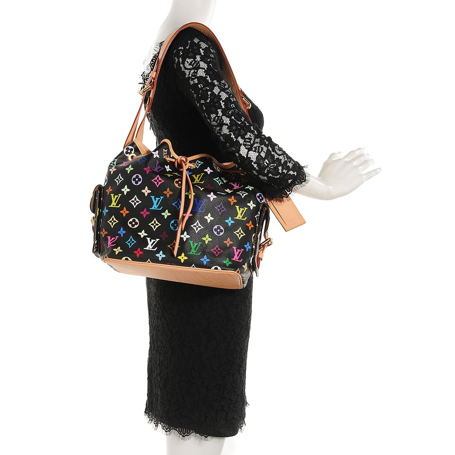 Louis Vuitton Monogram Multicolor Petit Noe Black 2 of 7