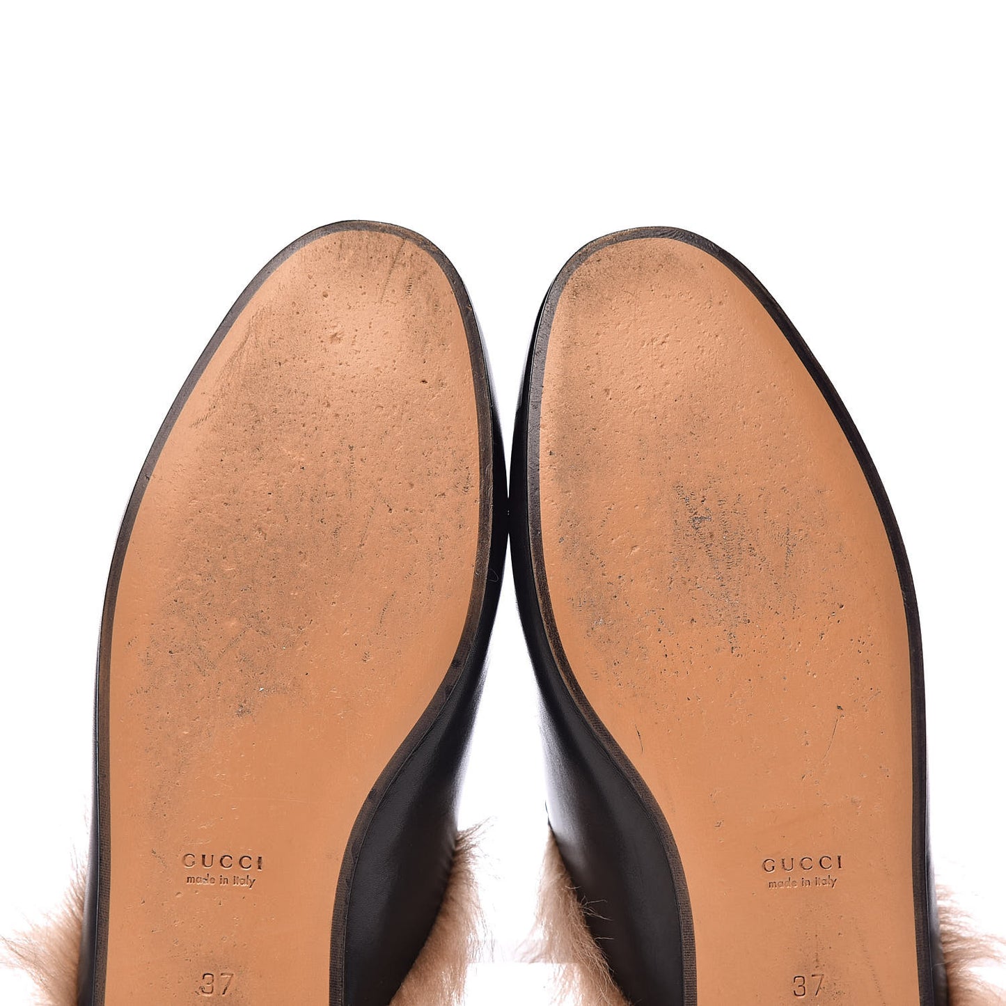Calfskin Fur Womens Princetown Slippers 37 Black