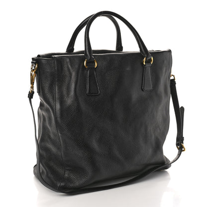Prada Vitello Daino Tote Black 3 of 9
