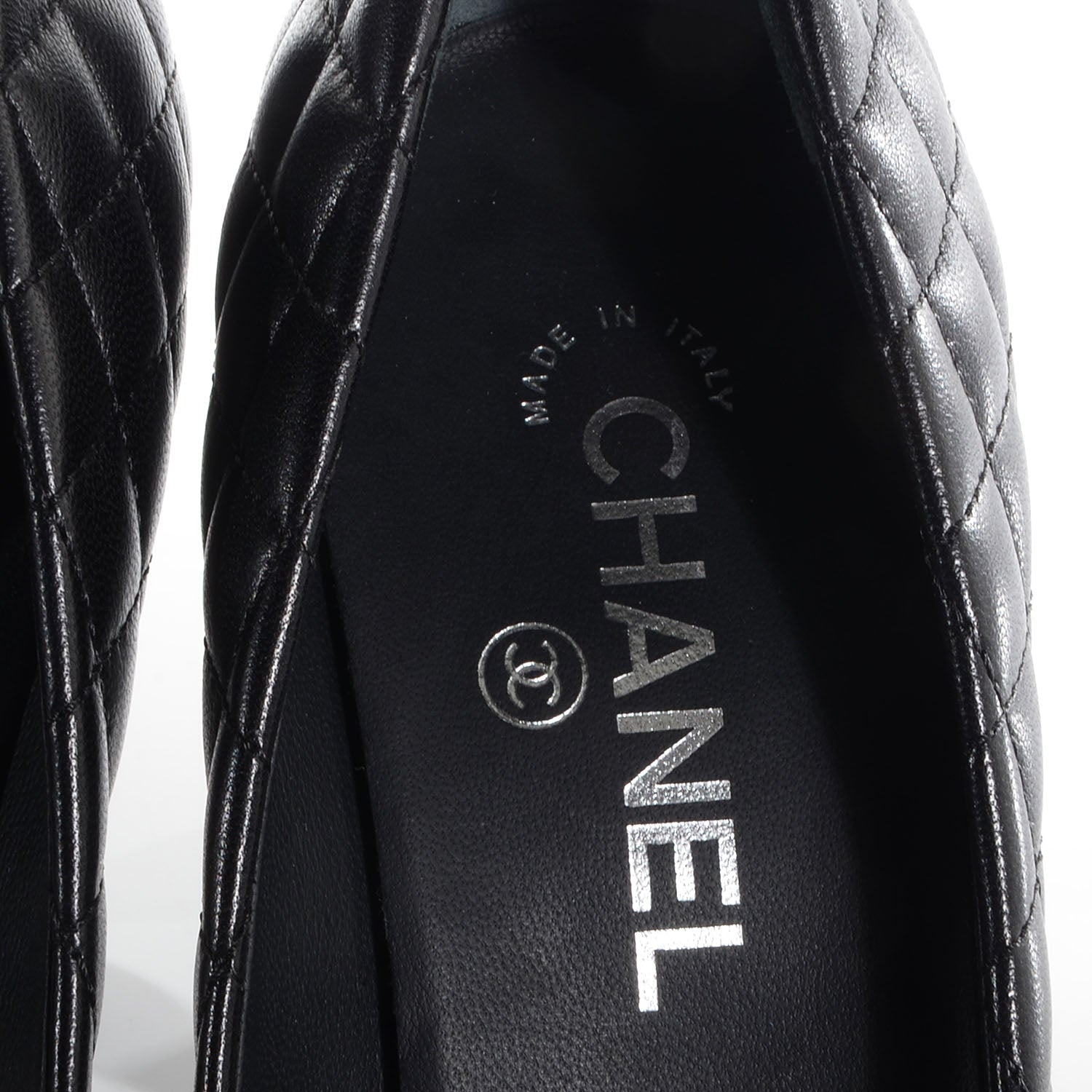 Chanel Lambskin Quilted CC Pumps 39.5 Black 7 of 8