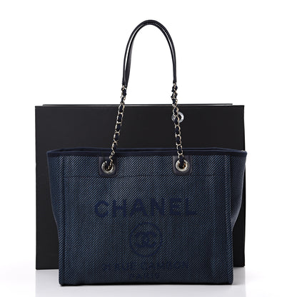 Chanel Denim Small Deauville Tote Dark Blue 10 of 10