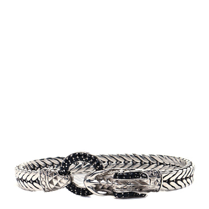 John Hardy Sterling Silver Black Sapphire Legends Naga Station Bracelet 1 of 6