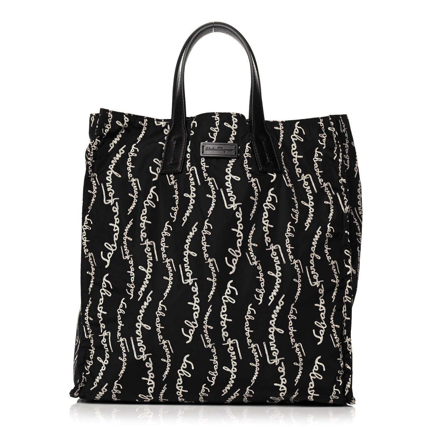 Nylon All Over Printed Logo Tote Black
