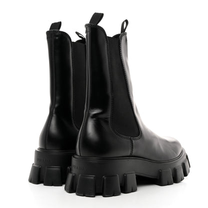 Prada Spazzolato Rois Mens Monolith Chelsea 55mm Tall Boots 11 Black 4 of 8