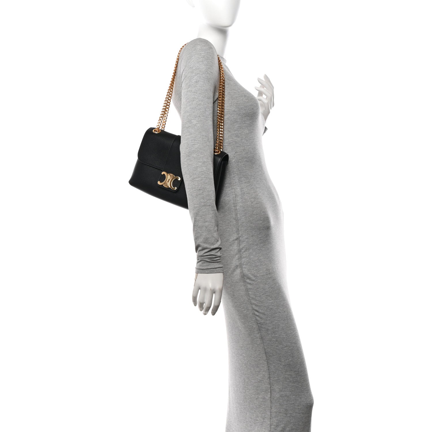Celine Supple Calfskin Teen Victoire Black 2 of 12