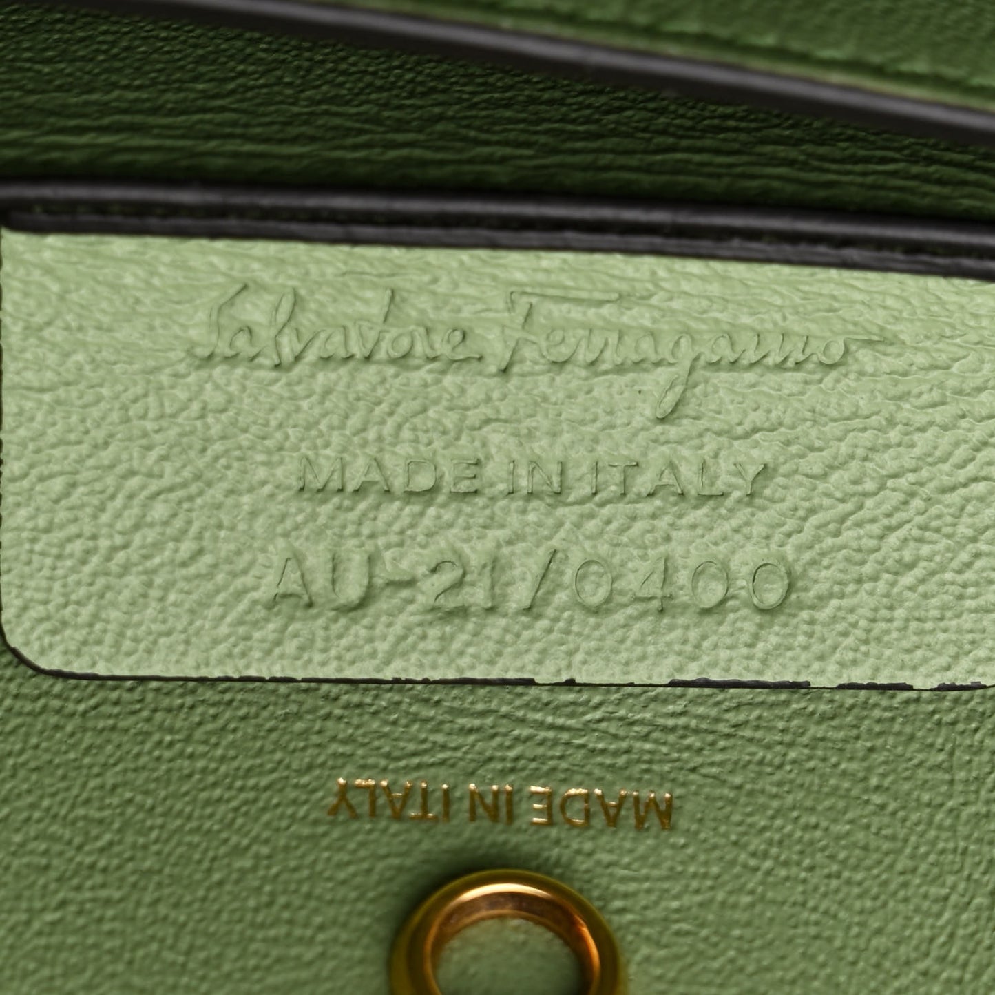 Calfskin Gancini Large Trifolio Top Handle Bag Sage Green