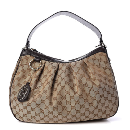 Gucci Monogram Medium Sukey Hobo Dark Brown 1 of 9