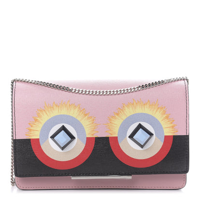 Fendi Vitello Elite Century Hypnoteyes Studded Tube Wallet On Chain Bubblegum Multicolor 1 of 12
