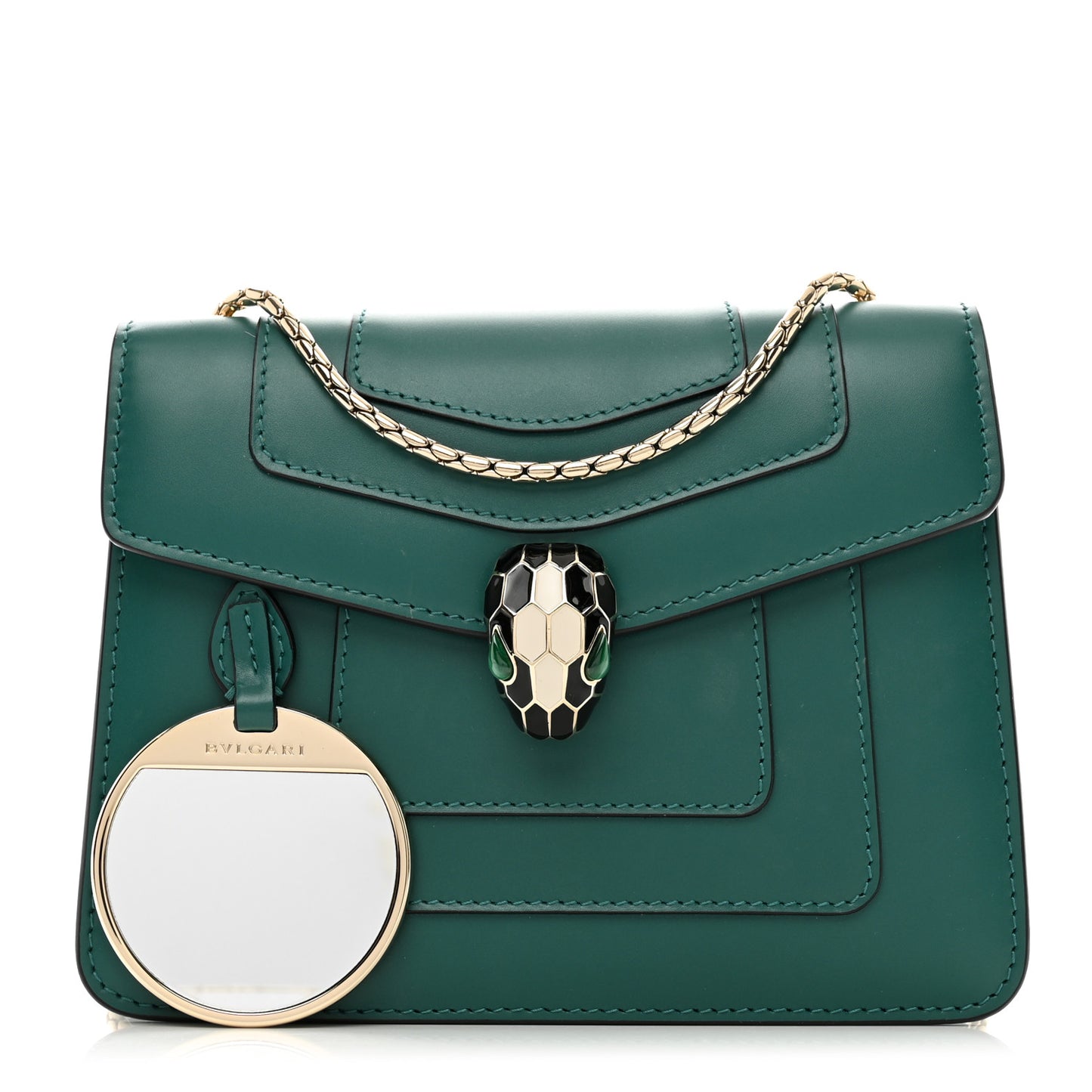 Calfskin Small Serpenti Forever Snake Strap Crossbody Bag Emerald Green