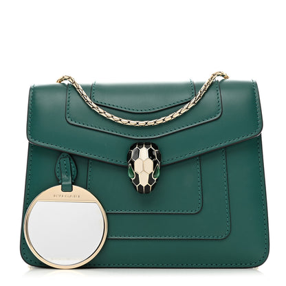 Bulgari Calfskin Small Serpenti Forever Snake Strap Crossbody Bag Emerald Green 1 of 9