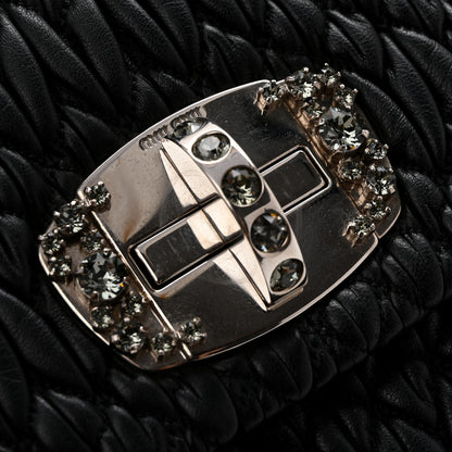 Miu Miu Nappa Matelasse Crystal Flap Clutch Black 20 of 23