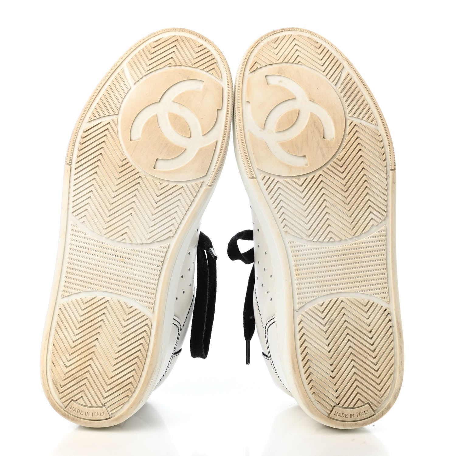 Chanel Calfskin Womens Logo Sneakers 36 Black White 4 of 4