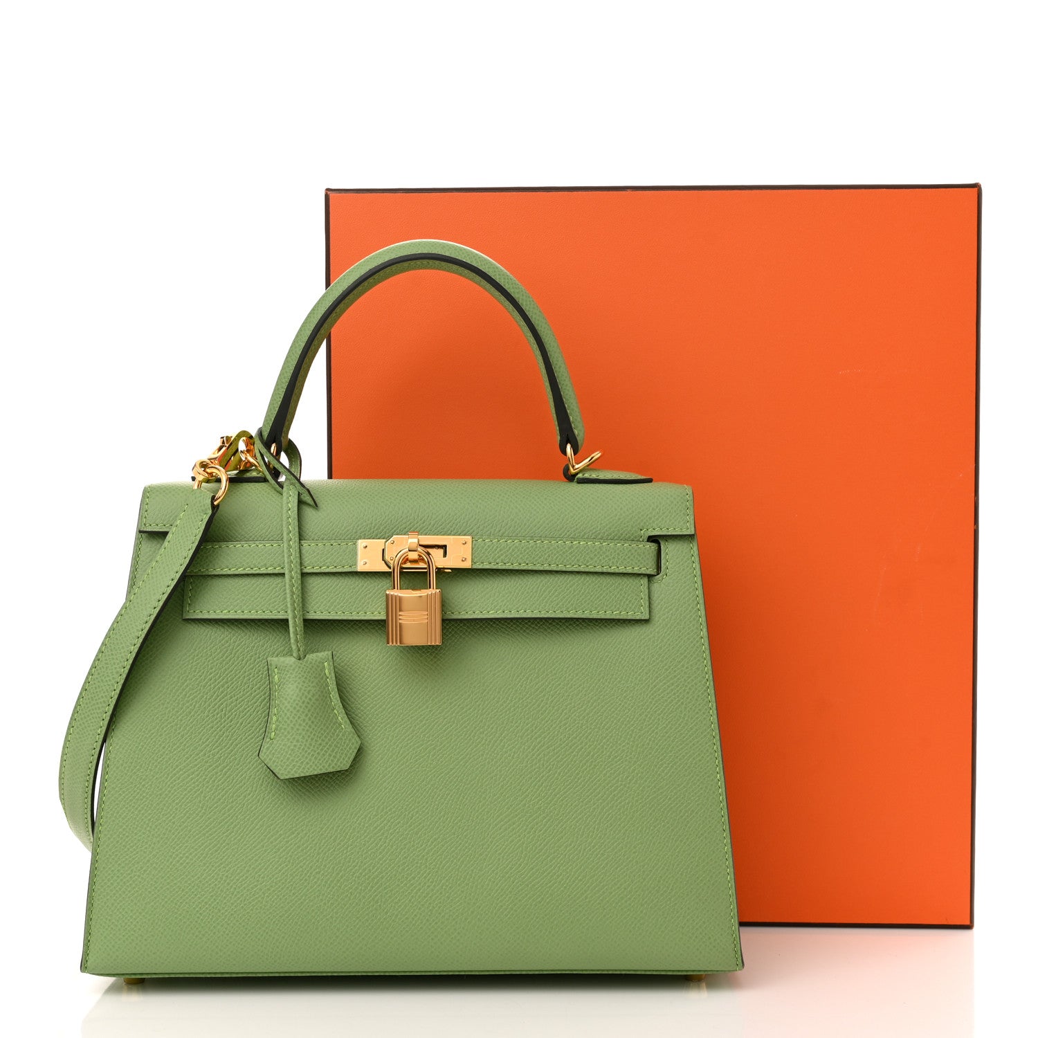 Hermes Epsom Kelly Sellier 25 Vert Criquet 11 of 11