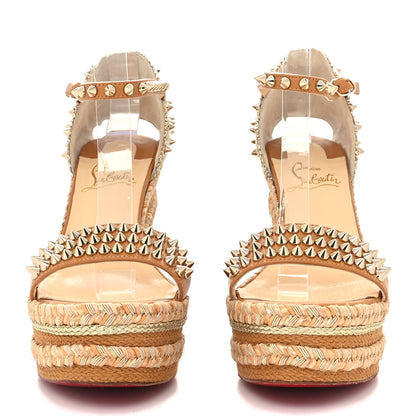 Christian Louboutin Nappa Madmonica 120 Wedge Sandals 37 Gold Silver 2 of 8