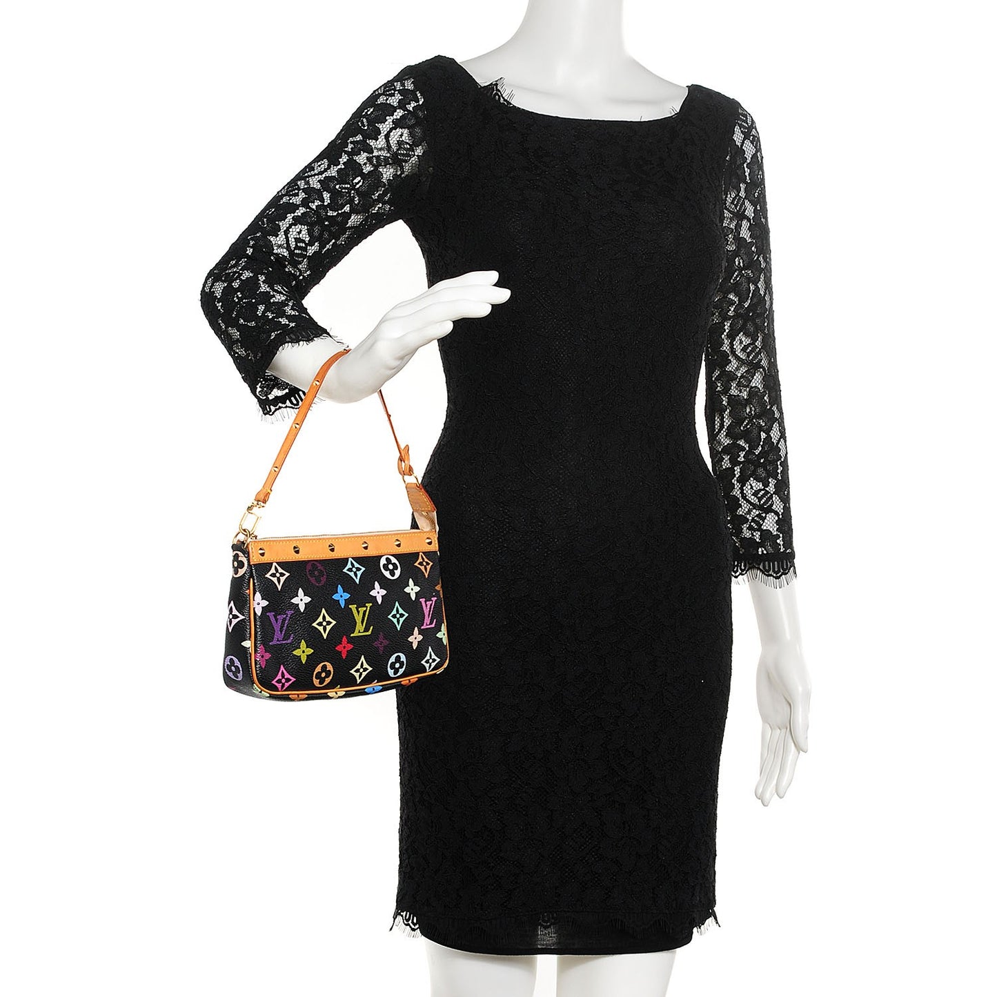 Monogram Multicolor Pochette Accessories Black