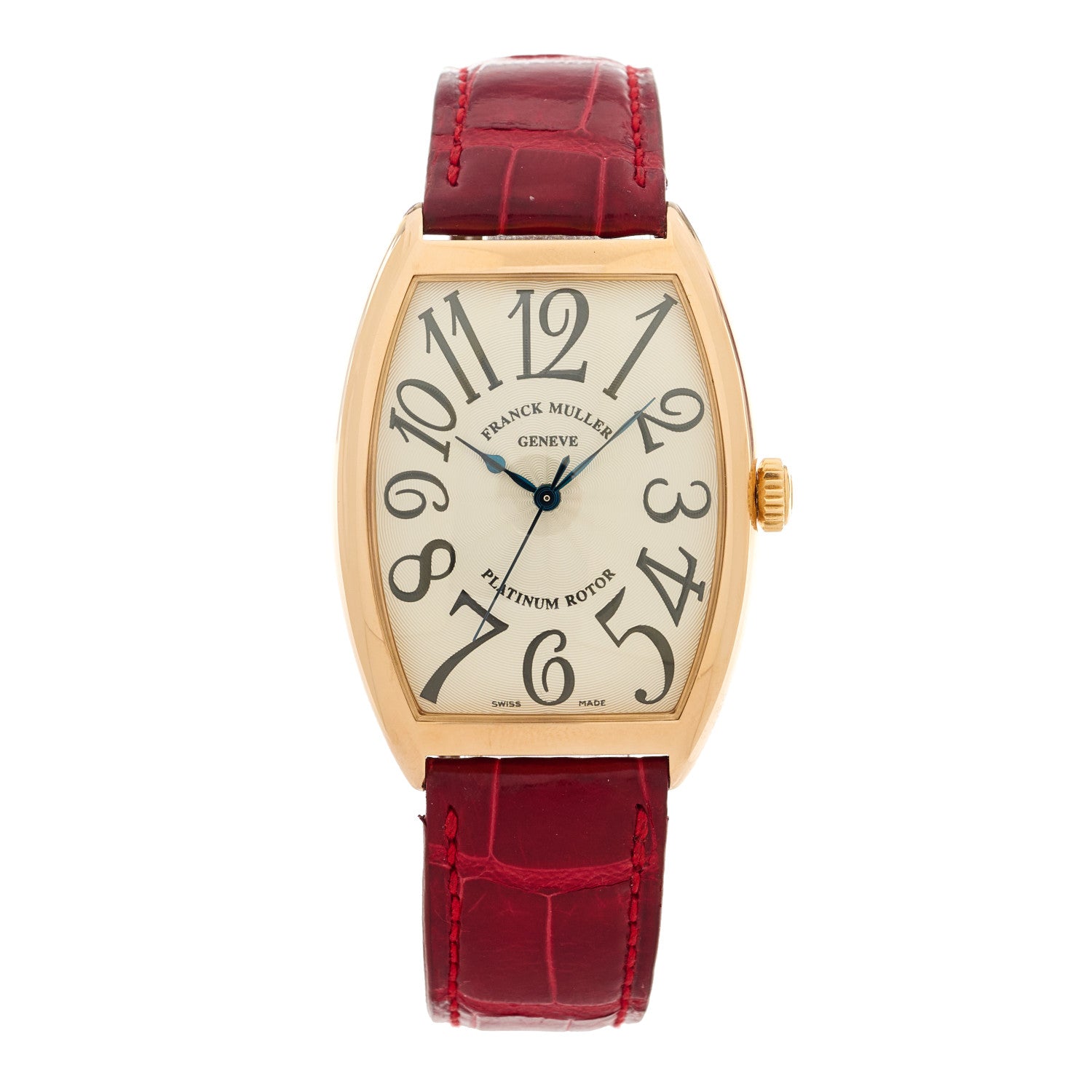 Franck Muller 18K Yellow Gold Alligator 34mm Cintree Curvex Automatic Watch 6850SC 1 of 4