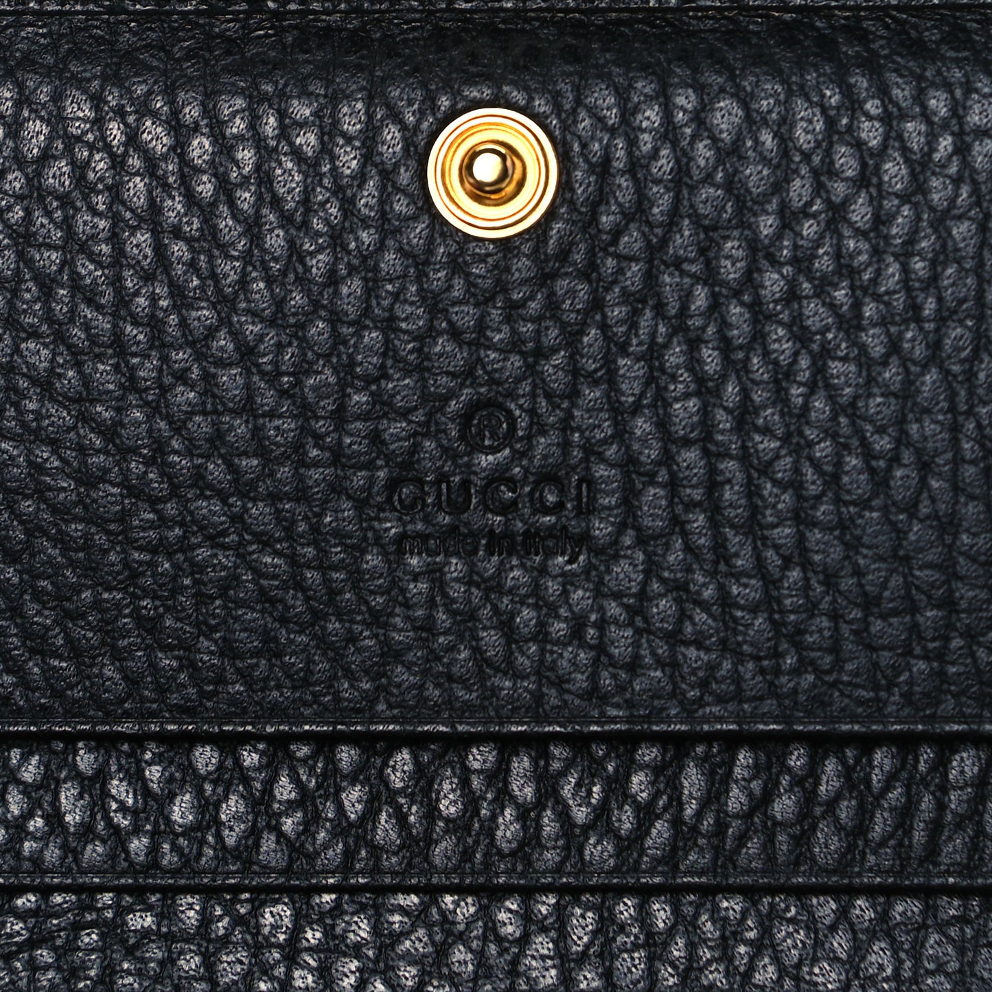 Pebbled Calfskin GG Marmont Card Case Black