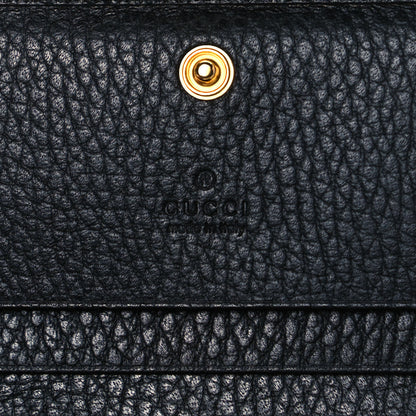 Gucci Pebbled Calfskin GG Marmont Card Case Black 9 of 16