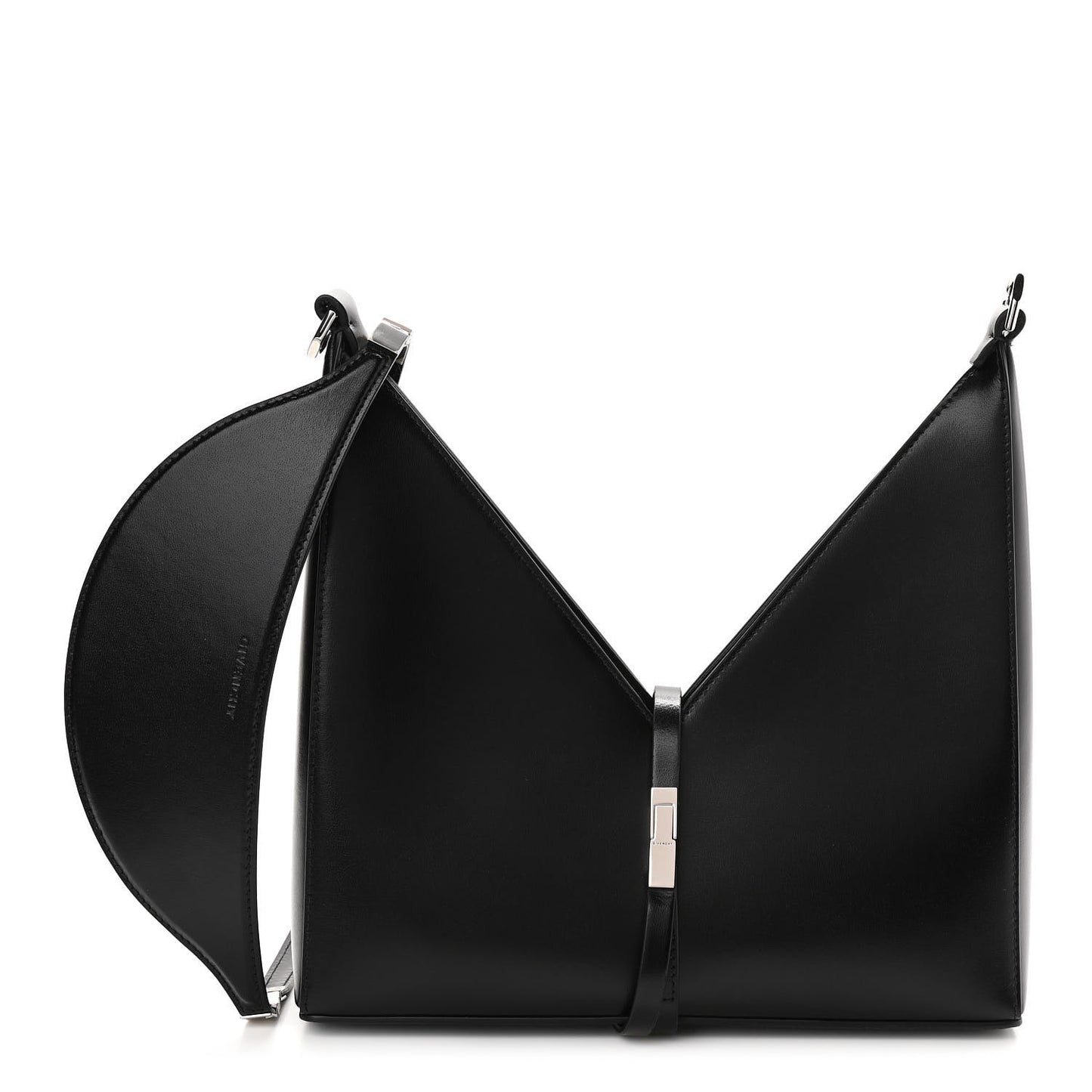 Box Calfskin Small Cut Out Shoulder Bag Black
