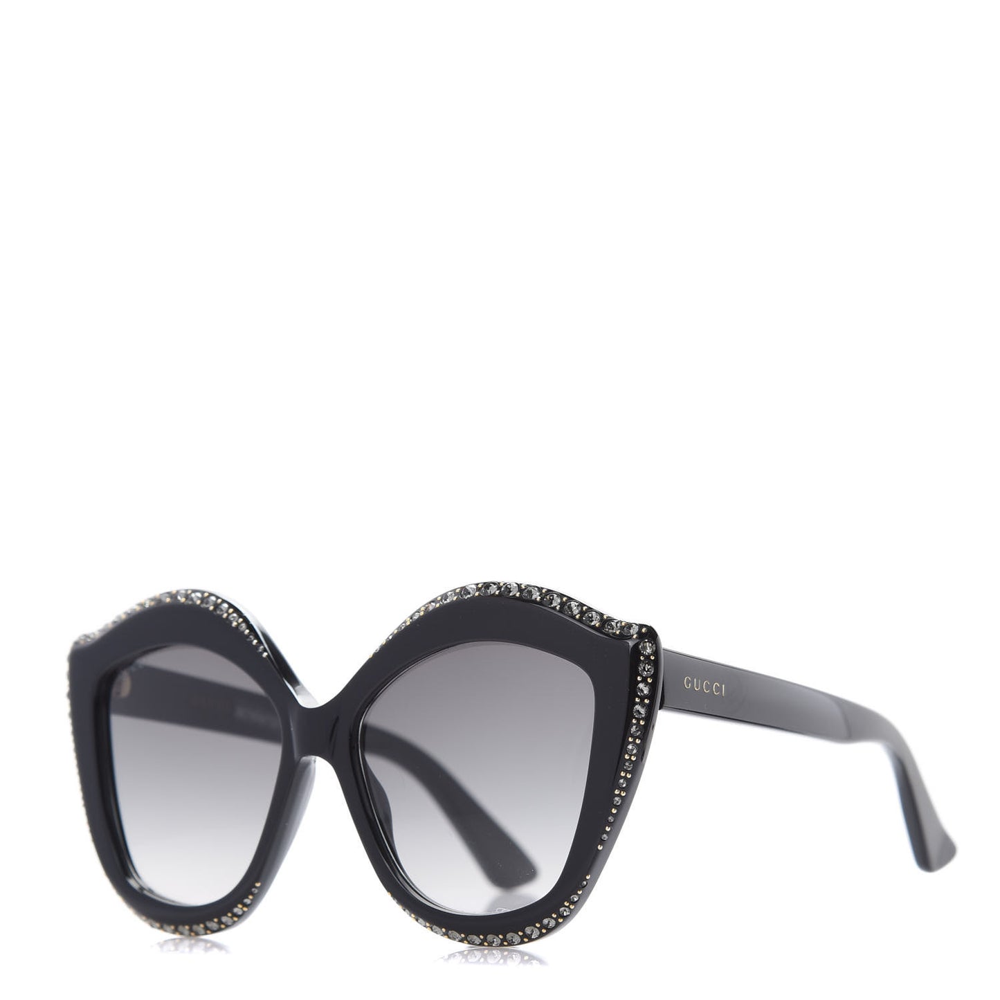 Crystal Cat Eye Sunglasses GG0118S Black