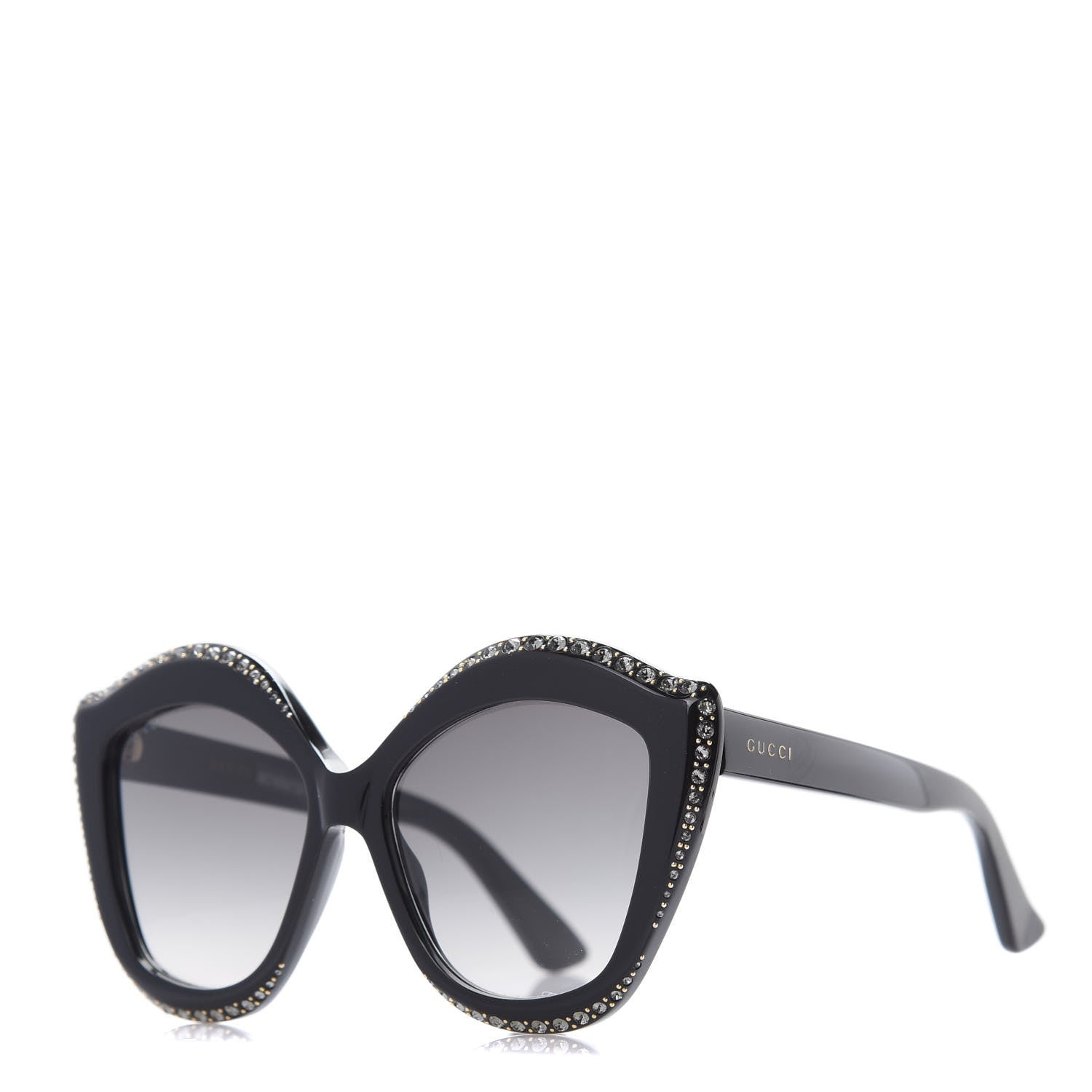 Gucci Crystal Cat Eye Sunglasses GG0118S Black 1 of 8