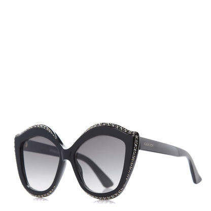 Gucci Crystal Cat Eye Sunglasses GG0118S Black 1 of 8