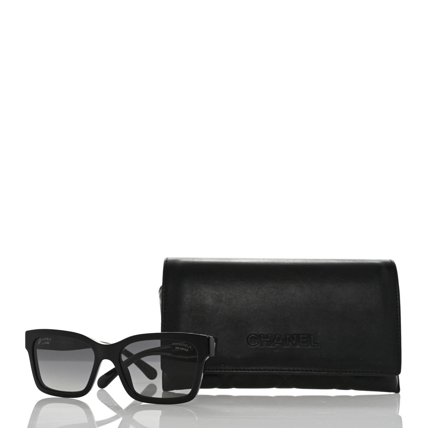 Chanel Acetate Polarized Square Sunglasses 5417 Black 10 of 10