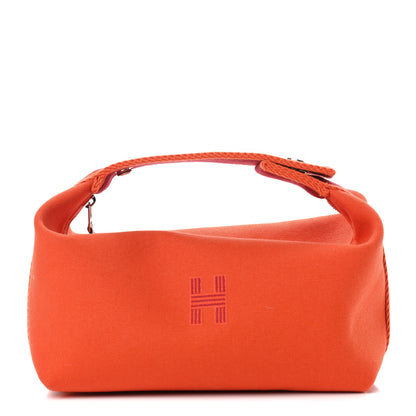 Hermes Canvas Small Bride-A-Brac Pouch Orange Burgundy 1 of 6