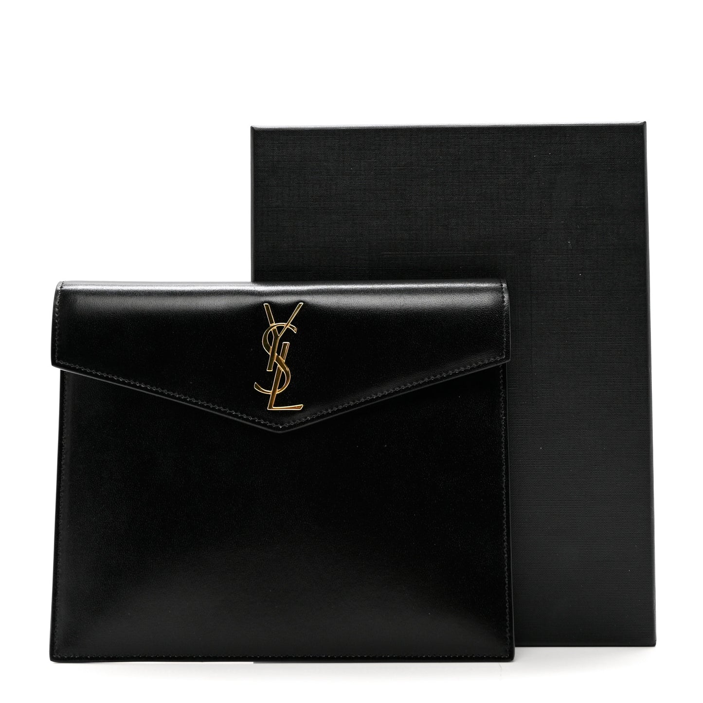 Smooth Shiny Calfskin Monogram Uptown Pouch Black
