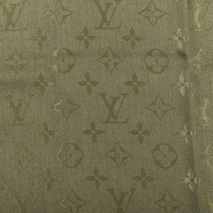 Louis Vuitton Silk Wool Monogram Shawl Kaki 4 of 4