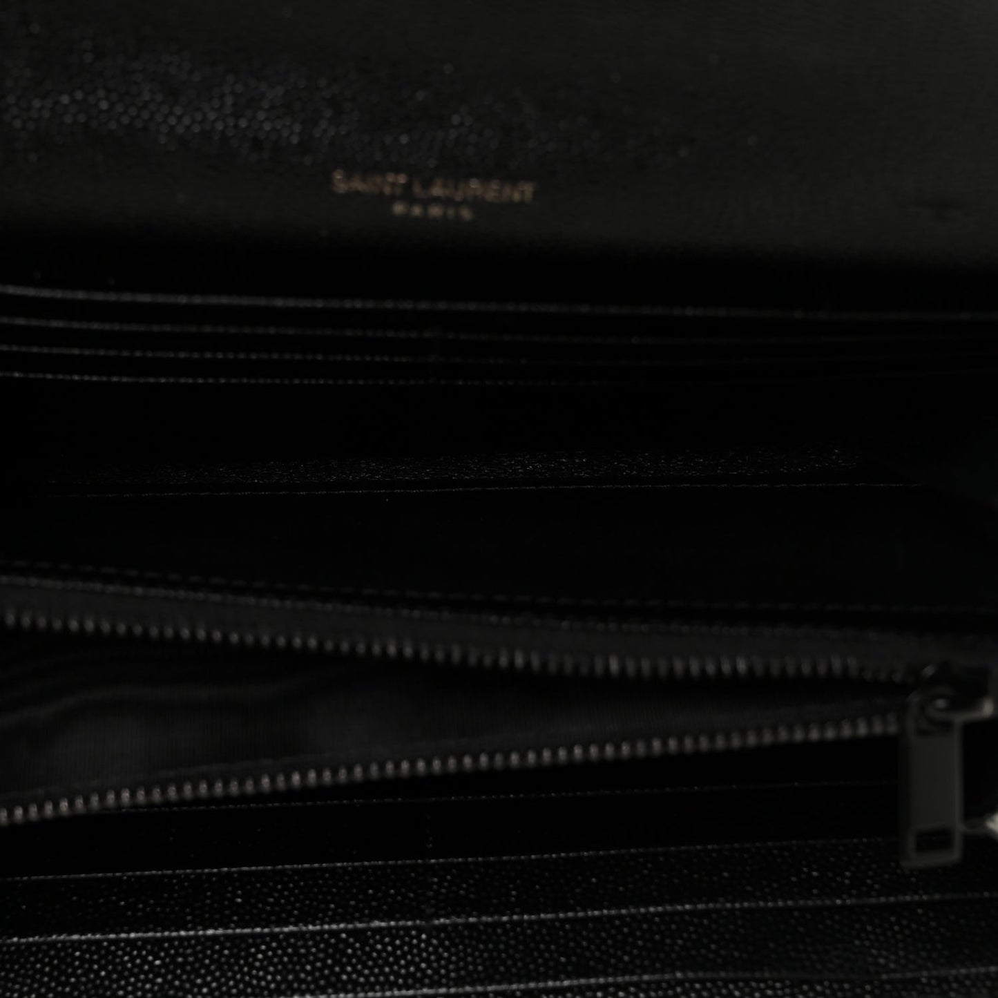 Grain De Poudre Matelasse Chevron Monogram Flap Wallet Black