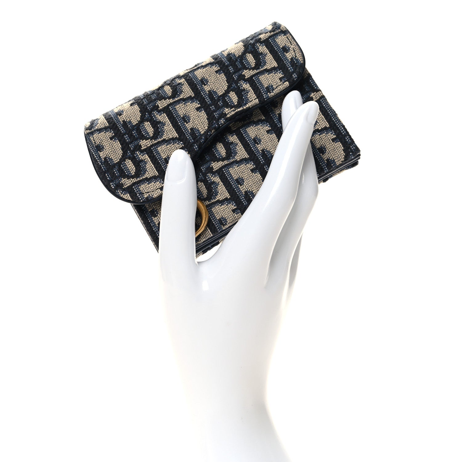 Christian Dior Oblique Saddle 5-Gusset Card Holder Blue 2 of 8
