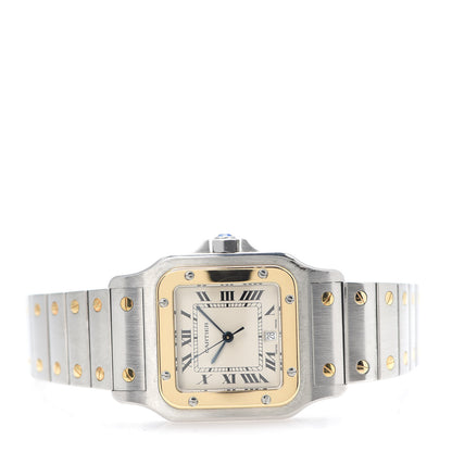 Cartier Stainless Steel 18K Yellow Gold 29mm Santos De Galbee Quartz Watch 2 of 5