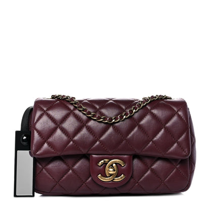 Chanel Lambskin Quilted Meat Packaged Mini Rectangular Flap Burgundy 1 of 8