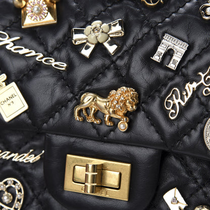 Chanel Aged Calfskin Lucky Charms 2.55 Reissue 224 Flap Black 8 of 17