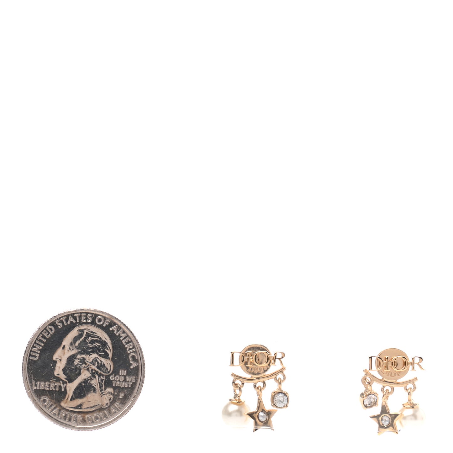 Pearl Crystal Dio(r)evolution Earrings Aged Gold