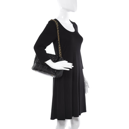 Chanel Glazed Crinkled Calfskin Accordion Mademoiselle Black 2 of 8