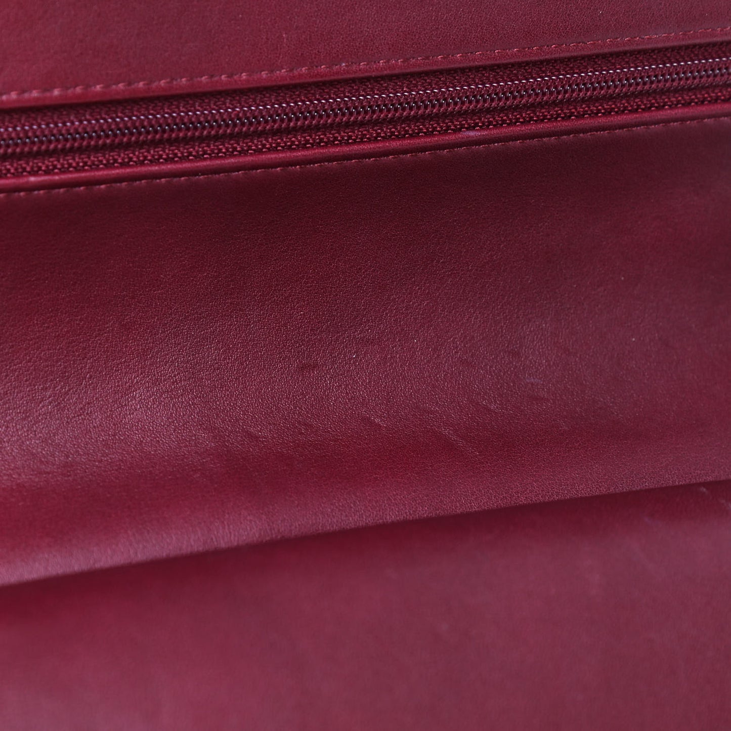 Striated Patent Quilted Medium Double Flap Burgundy