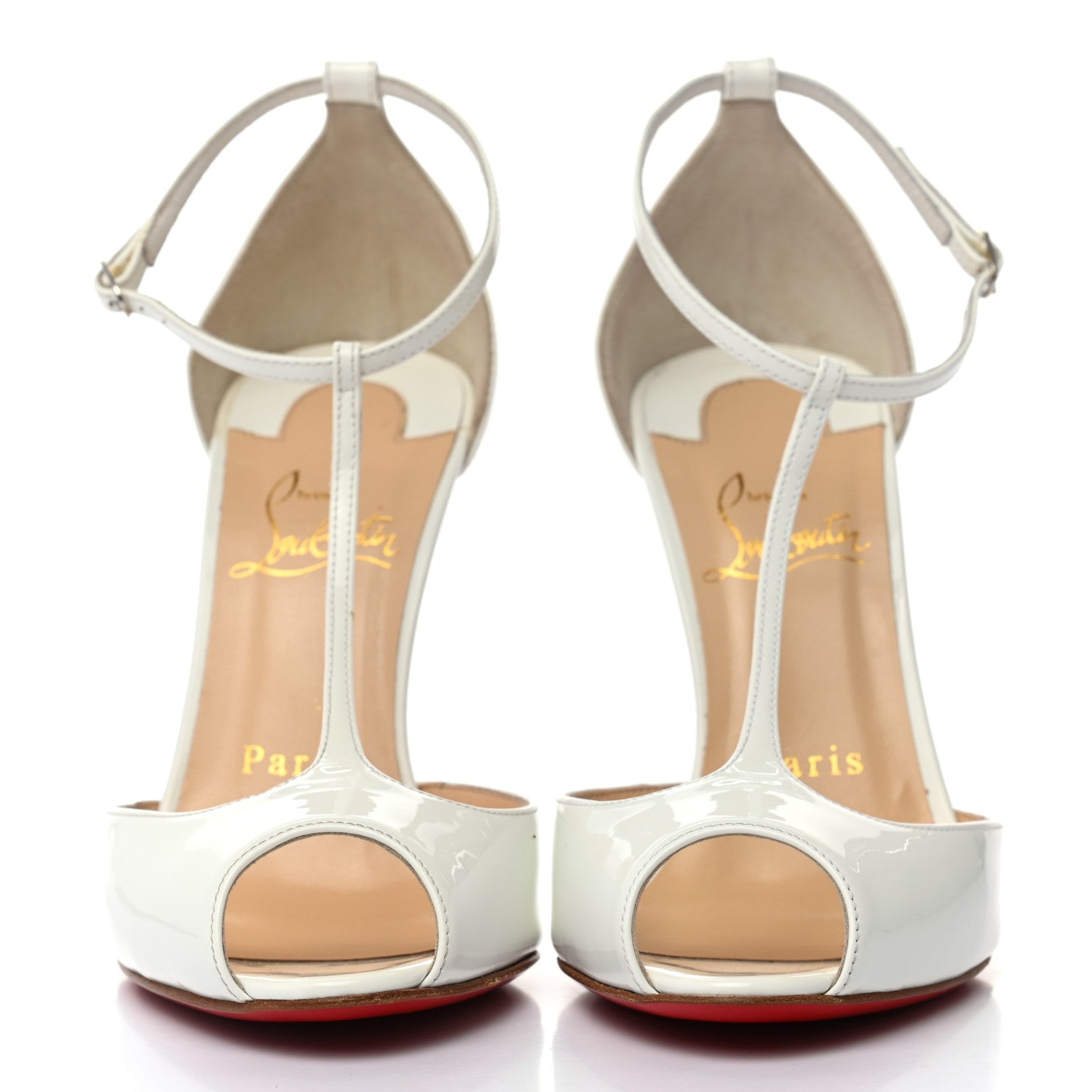 Christian Louboutin Patent Senora 100 Sandals 36.5 White 2 of 10