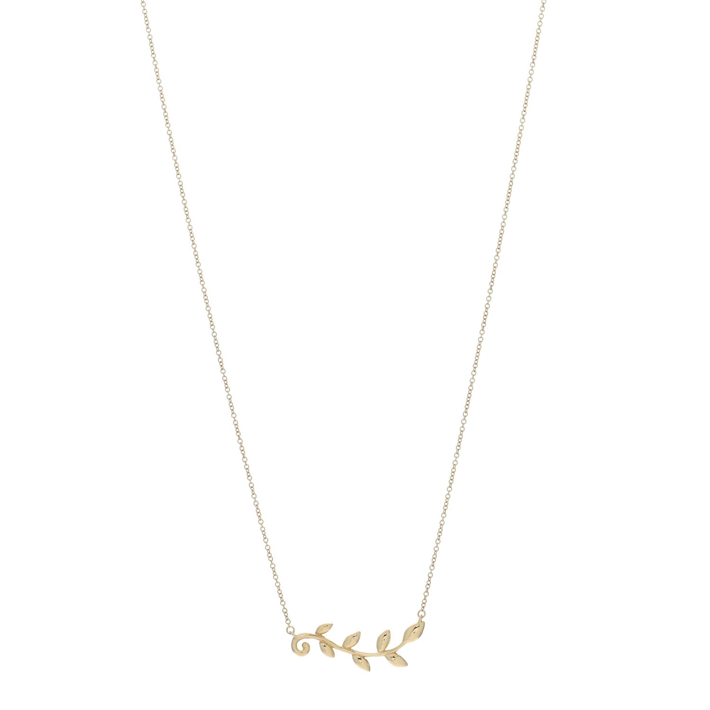 18K Yellow Gold Paloma Picasso Olive Leaf Vine Pendant Necklace