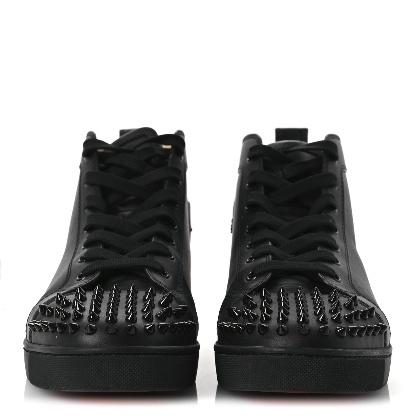 Calfskin Mens Lou Spikes High Top Sneakers 43 Black