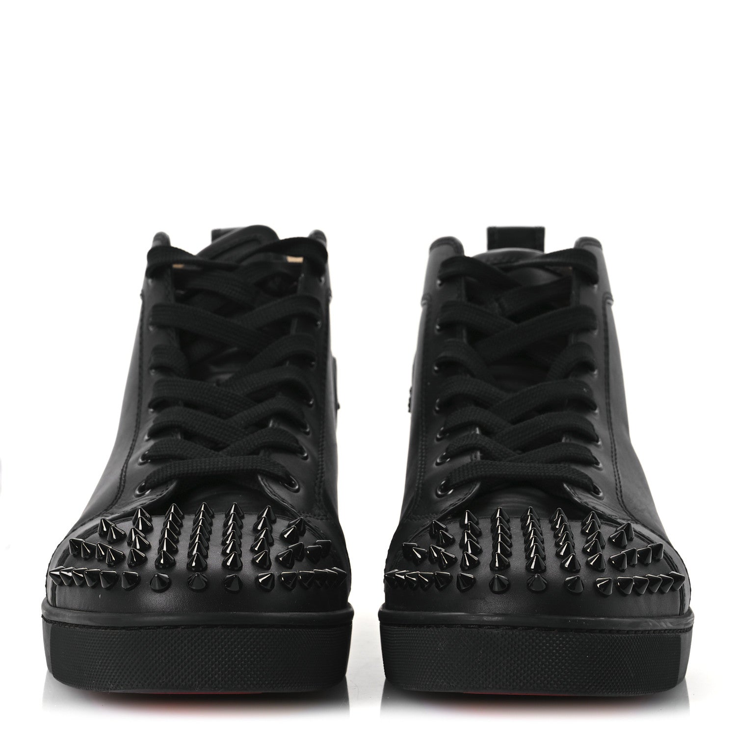 Christian Louboutin Calfskin Mens Lou Spikes High Top Sneakers 43 Black 3 of 12