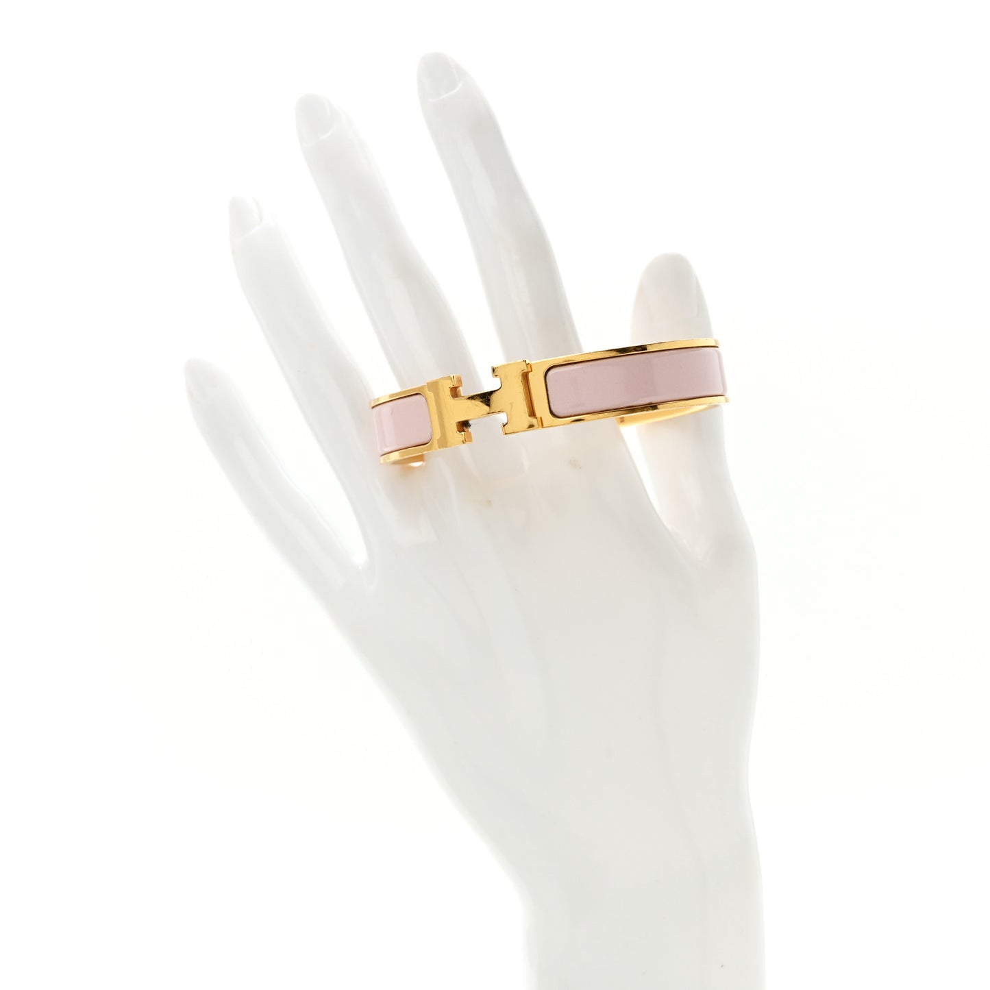 Enamel Narrow Clic Clac H Bracelet PM PM Rose Candeur