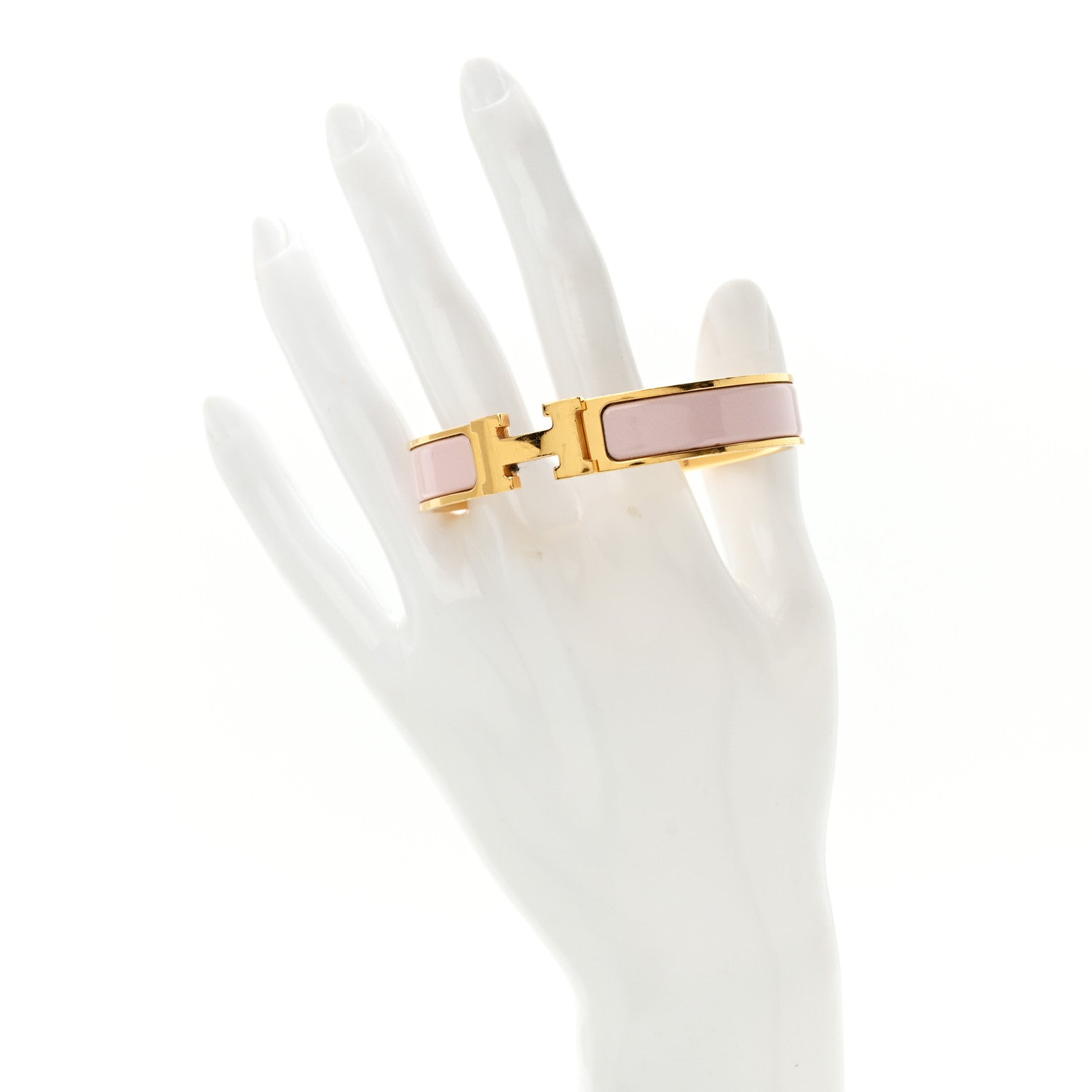 Hermes Enamel Narrow Clic Clac H Bracelet PM PM Rose Candeur 2 of 4