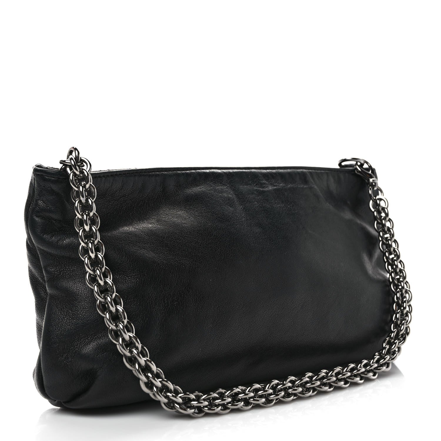 Chanel Lambskin Soft Chain Pochette Black 3 of 12