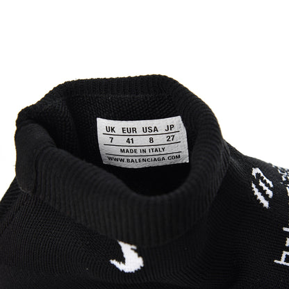 Balenciaga Neoprene Knit Soccer Mens Speed Sneakers 41 Black 8 of 9