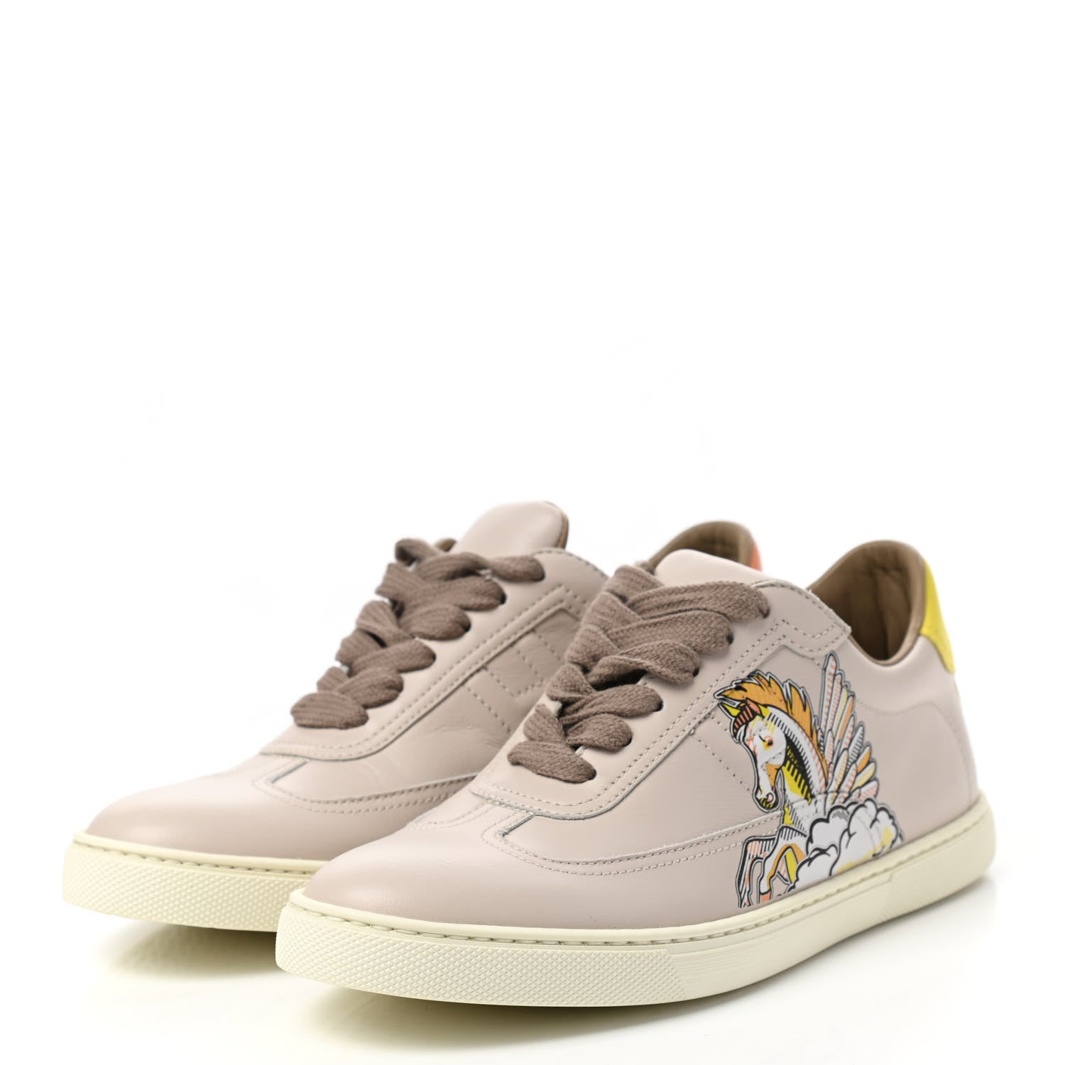Hermes Calfskin Pegase Pop Quicker Sneakers 36.5 Beige Multicolor 3 of 8