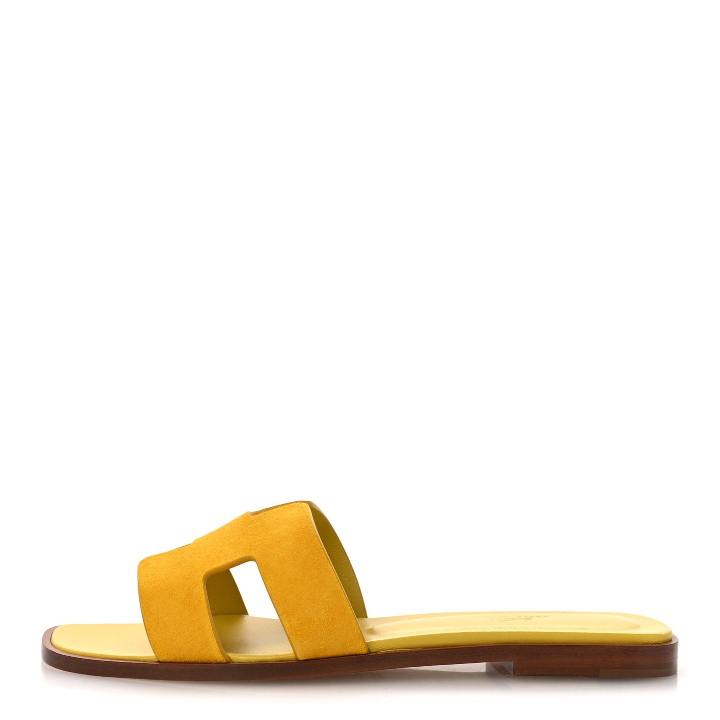 Suede Goatskin Oran Sandals 37 Jaune Bouton