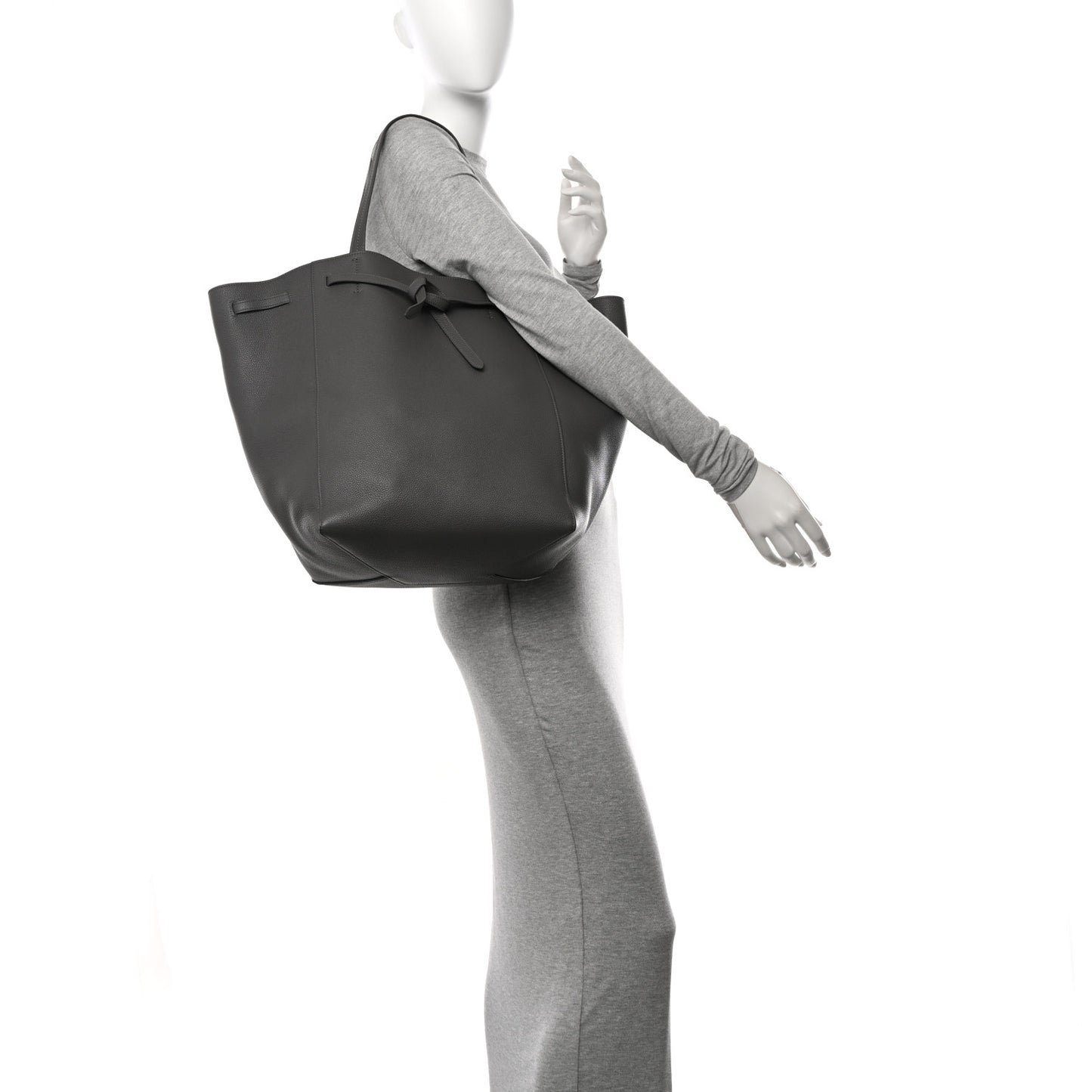 Soft Grained Calfskin Medium Belt Cabas Phantom Grey