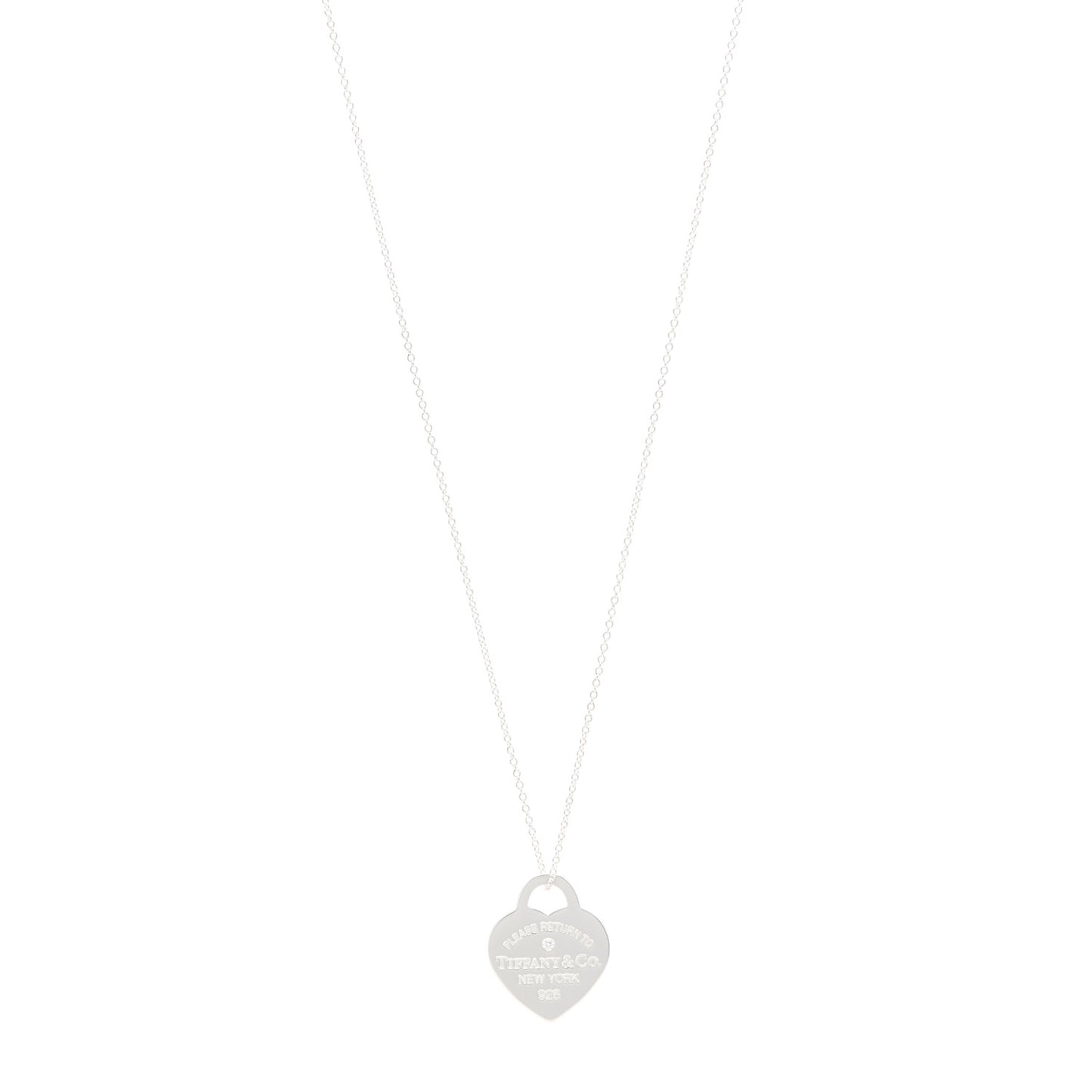 Sterling Silver Diamond Small Return to Tiffany Heart Pendant Necklace